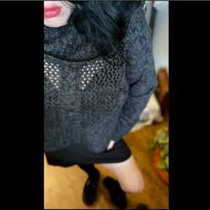 Nine West Marbled Grey Cowl Neck Knit Sweater